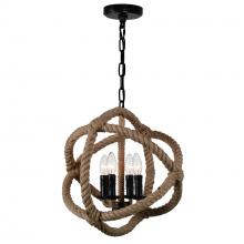  9706P17-4-101 - Padma 4 Light Up Chandelier With Black Finish