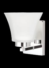  4111601-05 - Bayfield contemporary 1-light indoor dimmable bath vanity wall sconce in chrome silver finish with s
