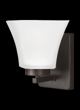  4111601-710 - Bayfield contemporary 1-light indoor dimmable bath vanity wall sconce in bronze finish with satin et
