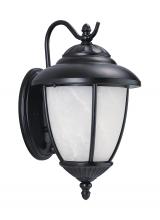  84049EN3-12 - Yorktown transitional 1-light LED outdoor exterior medium wall lantern sconce in black finish with s