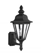 8824-12 - Brentwood traditional 1-light outdoor exterior uplight wall lantern sconce in black finish with clea