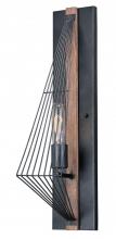  W0252 - Dearborn 4.5-in Wall Light Black Iron and Burnished Oak
