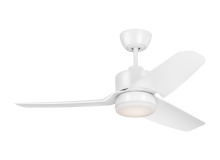 Visual Comfort & Co. Fan Collection 3CGR44RZWD - Colgin 44 LED Ceiling Fan in Matte White with Matte White Blades and Light Kit