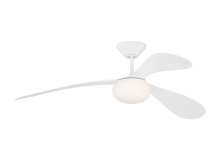 Visual Comfort & Co. Fan Collection 3DPSM58RZWD - Drape Smart 58 LED Ceiling Fan in Matte White with Matte White Blades and Light Kit
