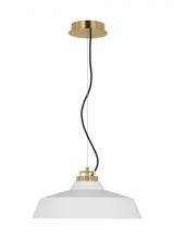  SLPD12827WNB - The Forge Large Short 1-Light Damp Rated Integrated Dimmable LED Ceiling Pendant in Natural Brass