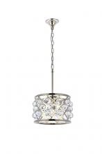 Elegant 1214D12PN/RC - Madison 3 light polished Nickel Pendant Clear Royal Cut Crystal