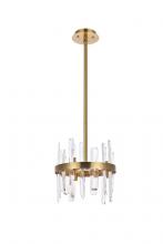  2200D12SG - Serena 12 Inch Crystal Round Pendant in Satin Gold