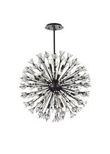 Elegant 2500D32BK - Vera 32 inch crystal starburst round pendant in black
