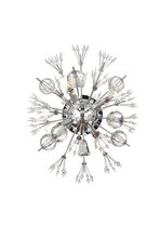  2500W19C - Vera 19 Inch Crystal Starburst Wall Sconce in Chrome