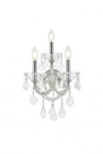 Elegant 2800W3C/RC - Maria Theresa 3 light Chrome Wall Sconce Clear Royal Cut Crystal