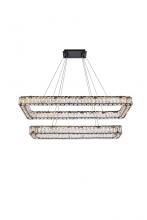Elegant 3504G42L2BK - Monroe 42 inch LED double rectangle pendant in black
