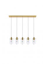 Elegant 5202D36G - Hana Pendant Lamp L36 x W6.38 x  H10.4  L5*5W  Gold