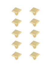 Elegant KB2012-GD-10PK - Wilow 1" Brushed Gold Square Knob Multipack (Set of 10)
