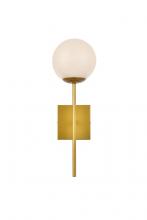  LD2360BR - Neri 1 Light Brass and White Glass Wall Sconce