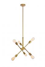  LD8017D18BR - Axel 6 Lights Brass Pendant