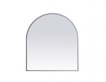 Elegant MR1A2730SIL - Metal Frame Arch Mirror 27x30 Inch in Silver