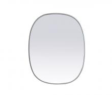 Elegant MR2B2430SIL - Metal Frame Oval Mirror 24x30 Inch in Silver