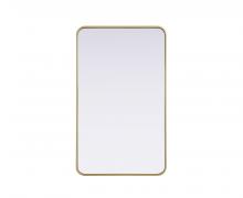 Elegant MR8A2440BRA - R Corner Mirror 24"x40"x2" Brass