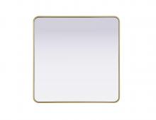 Elegant MR8A3636BRA - R Corner Mirror 36"x36"x2" Brass