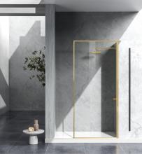 Elegant SD188-3576BGD - Fixed framed shower door 35 x 76 Brushed Gold