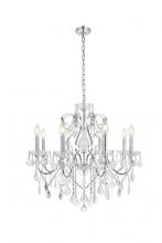 Elegant V2015D26C/RC - St. Francis 8 light Chrome Chandelier Clear Royal Cut Crystal