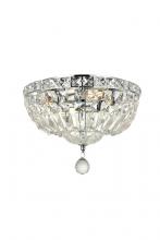 Elegant V2528F12C/RC - Tranquil 4 light Chrome Flush Mount Clear Royal Cut Crystal