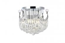 Elegant V8949F16C/RC - Corona 6 light Chrome Flush Mount Clear Royal Cut Crystal
