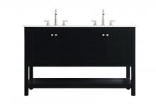 Elegant VF16454DBK - Vanity Cabinet 4dr 54"x22"x34" Black