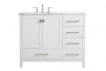 Elegant VF18942WH - 42 inch Single Bathroom Vanity in White