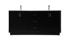 Elegant VF19672DBK - Vanity Cabinet 3Dw 4Dr 72"W x 22"D x 35"H black