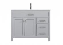 Elegant VF23342GR - Vanity Cabinet 2dr 2dw W42"xD22"xH34" Grey
