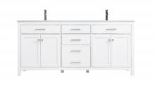  VF23372DWH - 72 Inch Double Bathroom Vanity in White