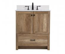 Elegant VF2830NT-BS - 30 inch Single Bathroom Vanity in Natural oak with Backsplash