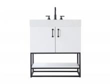 Elegant VF29230WH - Vanity Cabinet 2Dr 30x21.5x34 White