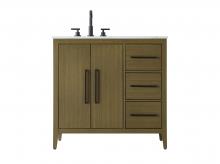 Elegant VF29336MCB - Vanity Cabinet 2Dr 3Dw 36x21.5x35 Chestnut Brown