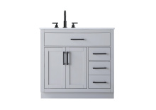 Elegant VF29736GR - Vanity Cabinet 2Dr3Dw 36"W x 22"D x 35''H Grey