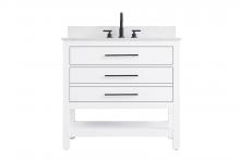 Elegant VF60536WH-BS - Vanity Cabinet 2DW 36"W x 22"D x 34"H Whitew/BS