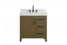 Elegant VF60632MCB-BS - Vanity Cabinet 1DR 3DW 32"W x 22"D x 34"H Chestnut Brownw/BS