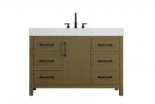 Elegant VF60648MCB - Vanity Cabinet 1DR 6DW 48"W x 22"D x 34"H Chestnut Brown
