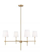  3287204-848 - Baker modern 4-light indoor dimmable ceiling large chandelier pendant light in satin brass gold fini