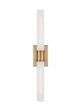  4665002-848 - Keaton modern industrial 2-light indoor dimmable large bath vanity wall sconce in satin brass gold f