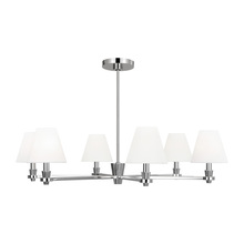  AC1126PN - Paisley transitional dimmable indoor large 6-light chandelier in a polished nickel finish with white