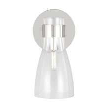  AEV1001PN - Moritz mid-century modern 1-light indoor dimmable bath vanity wall sconce in polished nickel silver