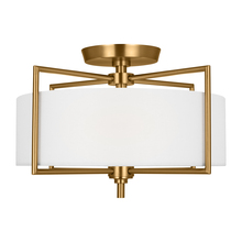  CF1122BBS - Perno midcentury 2-light indoor dimmable medium ceiling semi-flush mount in burnished brass gold fin
