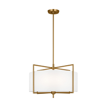  CP1394BBS - Perno midcentury 4-light indoor dimmable medium hanging shade ceiling pendant in burnished brass gol