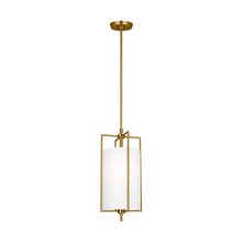  CP1401BBS - Perno midcentury 1-light indoor dimmable small hanging shade ceiling pendant in burnished brass gold