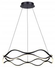Canarm LCH280A24BK - CASTRA Matte Black Modern Chandelier with Integrated LED for Dining Rooms and Living Rooms