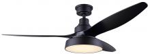 Canarm CF52ROM3BK - Roman 52 in. Indoor Matte Black Standard Ceiling Fan with Soft White Integrated LED with Remote Inc