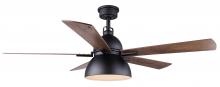 Canarm CF52LYR5BK - Lyric 52 in. Indoor Standard Matte Black Ceiling Fan with Vintage LED Bulbs Includedwith Remote Inc