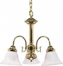 Nuvo 60/186 - Ballerina - 3 Light Chandelier with Alabaster Glass - Polished Brass Finish